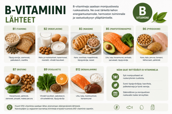 B-vitamiini lähteet